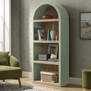 Caleb 4 Arched Display Shelf Bookcase in Sage