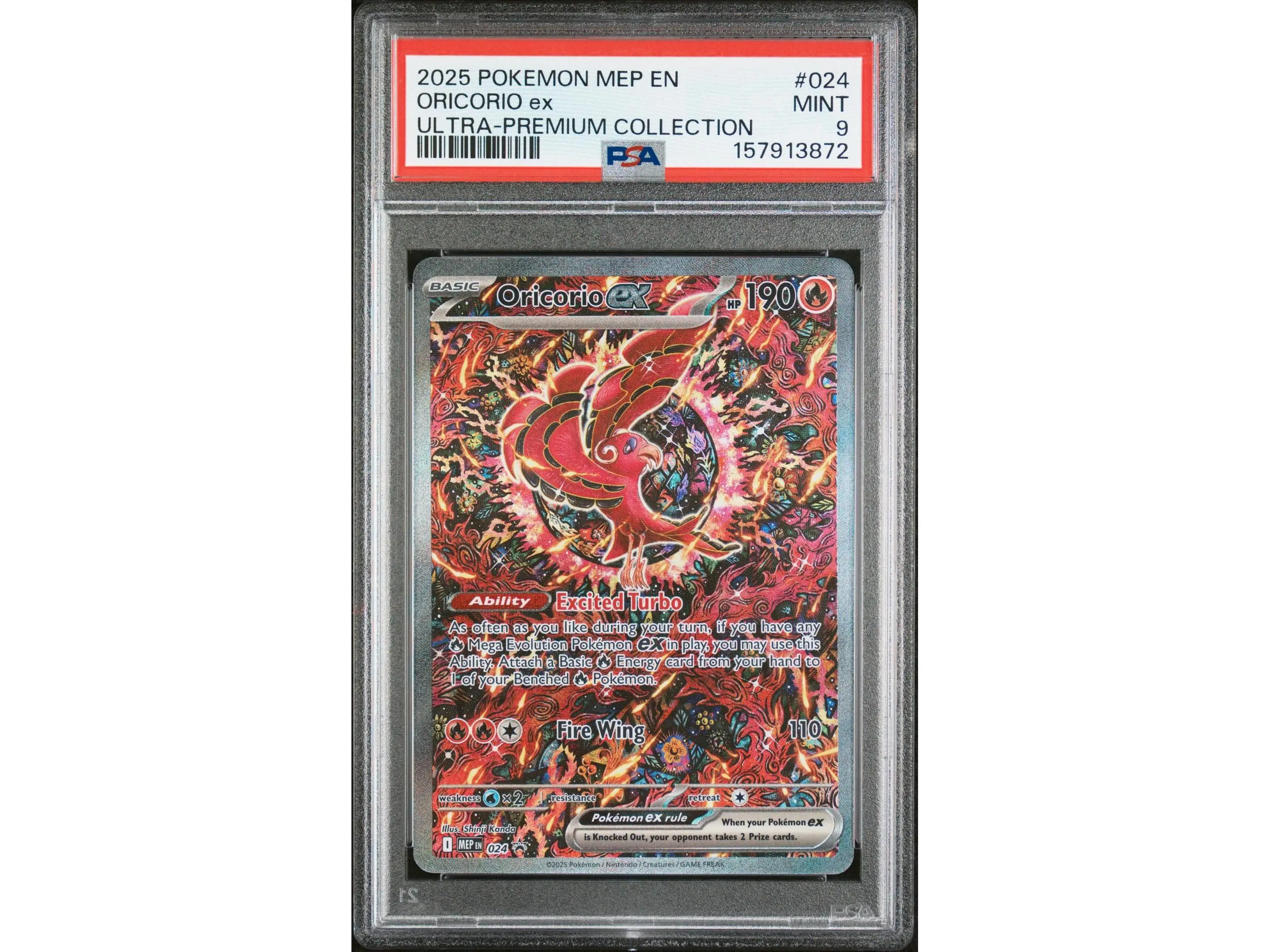 2025 Pokemon Mega Charizard X Ex Ultra Premium Collection Oricorio Ex #024 PSA 9