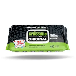 Crocodile Cloth Original – Multi-Versatile XL (15" x 10") Shop Wipes - 50 Count