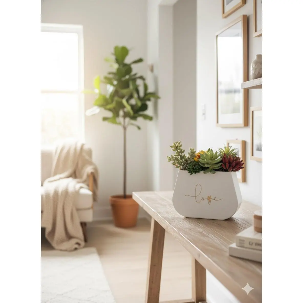 Kivaar Small white- Succulent Arrangement ￼
