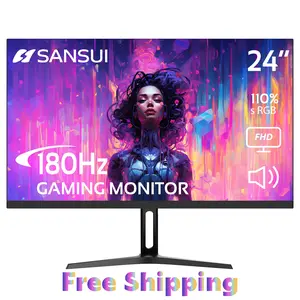 SANSUI 24'' gaming 180Hz FHD Computer Monitor with Built-in Speakers Adaptive Sync 110% sRGB DPx1 HDMIx2 Ports VESA Compatible
