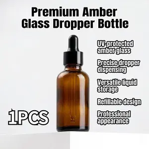 UV-Protected Glass Dropper Bottle with Cap, Graduated Essential Oil, Perfume & Lab Chemical Storage, Durable Multi-Size Container