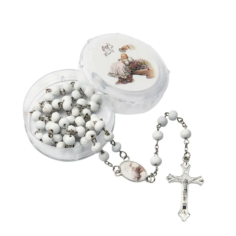 Wooden bead Rosary Bautizo