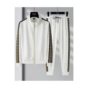 Men's Innovator Zip Up Graphic Designed Sides White Tracksuit