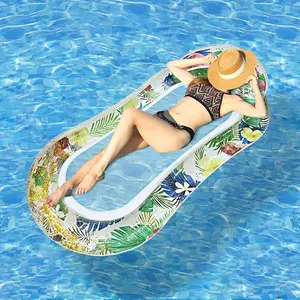 Summer water inflatable products, environmentally friendly belt pillow, sequined flamingo single inflatable floating row