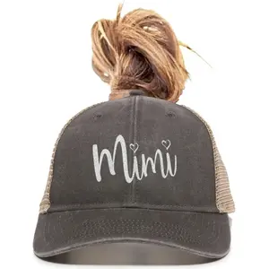 Mimi Gift Idea Grandma Aunt Ponytail Mesh Back Cap