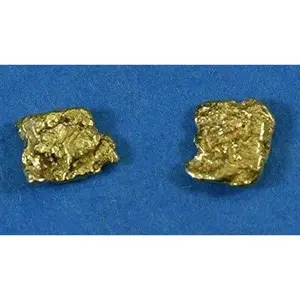 Alaskan-Yukon BC Natural Gold Nugget Stud Earrings .60 to .70 Grams