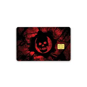 Credit Card Vinyl Skins -With Easy Pull Tabs- Gears-Skull - Premium Grade Vinyl, Easy Installation, Self-Adhesive, 6 Mill, Water & Fade Resistant, UV Resistant
