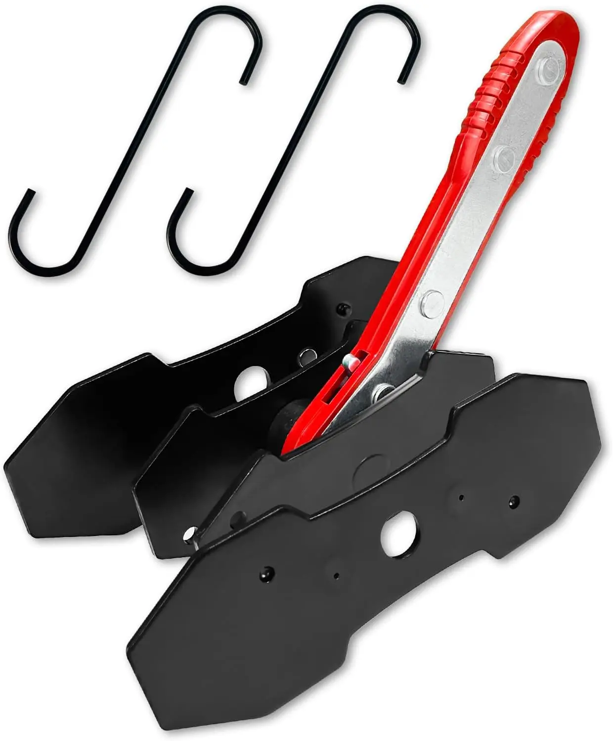 Brake Caliper Compression Tool,Caliper Piston Compressor Tool with Extra 2Pcs Large Plates 1.57"-2.95" for Disc Brake Pad Spreader,Brake Caliper Press Tool with 2 Break Caliper Hangers,Red
