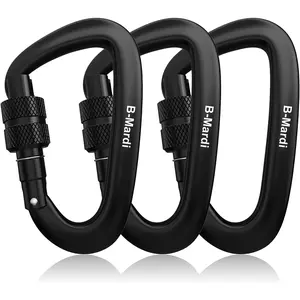 Carabiner Clips Heavy Duty 12Kn (2697 Lbs)-Lightweight Locking Carabiners for Camping, Hiking, Hammock, Dog Leash Harness, Outdoor and Gym Etc, Keychains& Utility B-Mardi