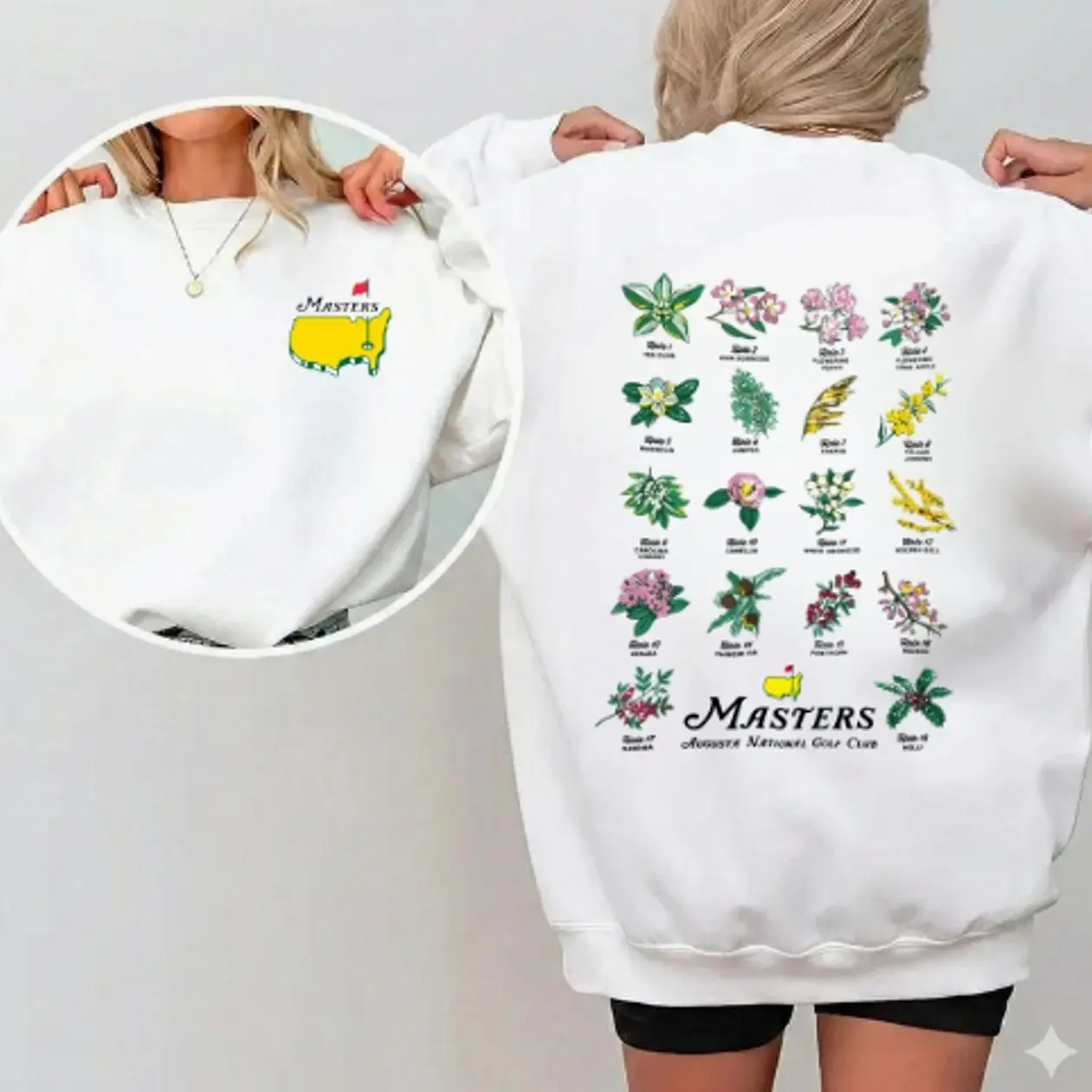 Women's Fitted Floral Hoodie - Augusta National Golf Club Masters 2026 Tournament Merch, Halloween Everyday Button-Accented Top (FXS)