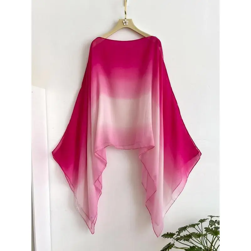 Women's 1 Size Ombre Print Viscose Shawl - Lightweight All-Seasons Scarf, Versatile Casual Fashion Wrap, One Size