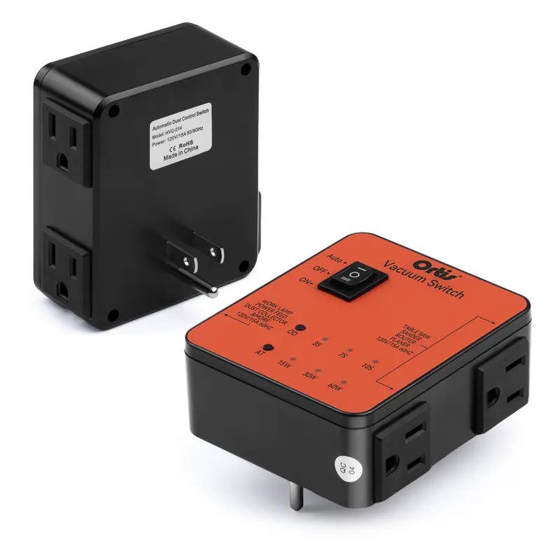 2025 Ortis Automatic Vacuum Switch – 3 Tool Outlets, Adjustable Actuation Threshold & Shutoff Delay, Prevents Circuit Overload (120V/15A)
