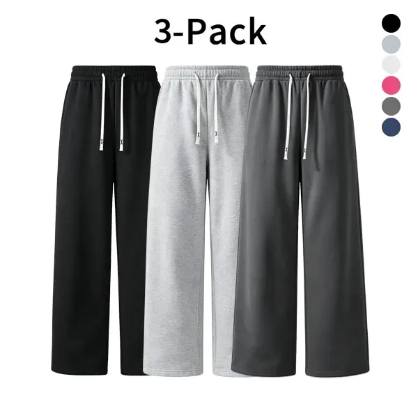 3 Pack Soft Wide Leg Sweatpants Fall Winter Casual Joggers Breathable Athletic Pants Running Basketball Gym Wear Available 2/4 Packs Comfort Daily Wear