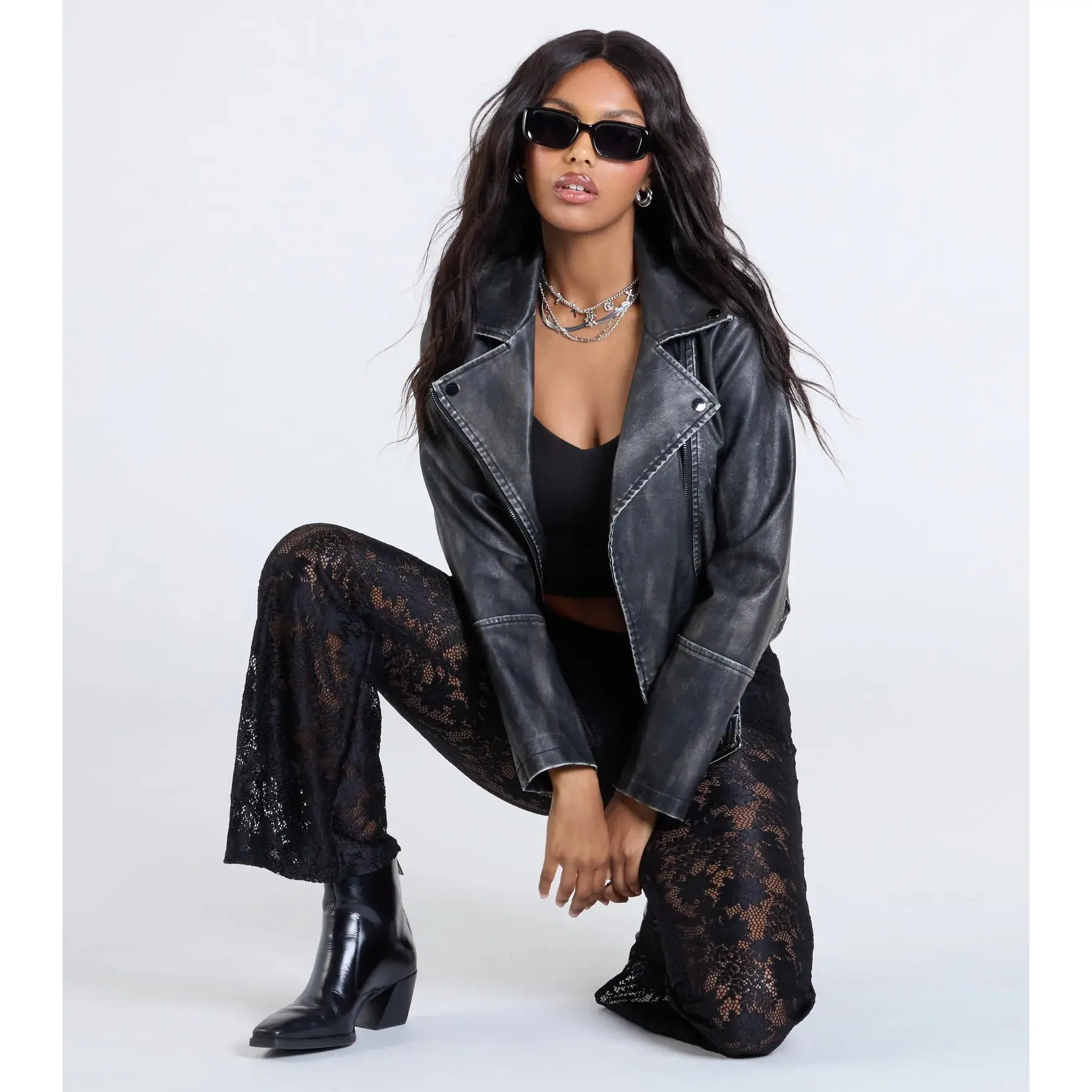 Sultry Boho Crochet Lace Flare Pants