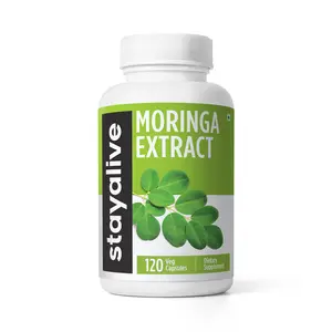 STAYALIVE Pure Moringa Capsules 1000mg, 120 Pills, Immune, Digestive & Body Support, Green Superfood w/Extra Strength, Moringa Powder Capsules
