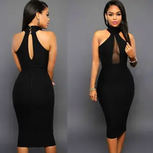 Sleek Sophistication: Black Strapless Sling Dress | Marvis