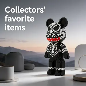 Bear Series 3D Puzzle Building Blocks Decoration, Bookshelf Home Office Cabinet Decor, Party Living Room TV Stand Display Gift