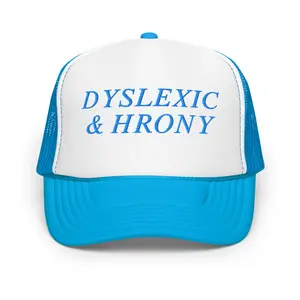 Dyslexic & Hrony Foam Trucker Hat Blue