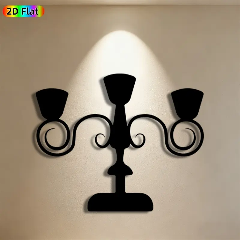 1pc Candelabra Metal Wall Art, Vintage Candelabra Statue Mural, Ideal Gift for Christmas, Thanksgiving, Candle Decor Enthusiasts, Rust-Resistant Metal Wall Decor Wall Sculptures, Perfect for Dining Room Wall & Garden Fence, Elegant Year-Round Home Decor