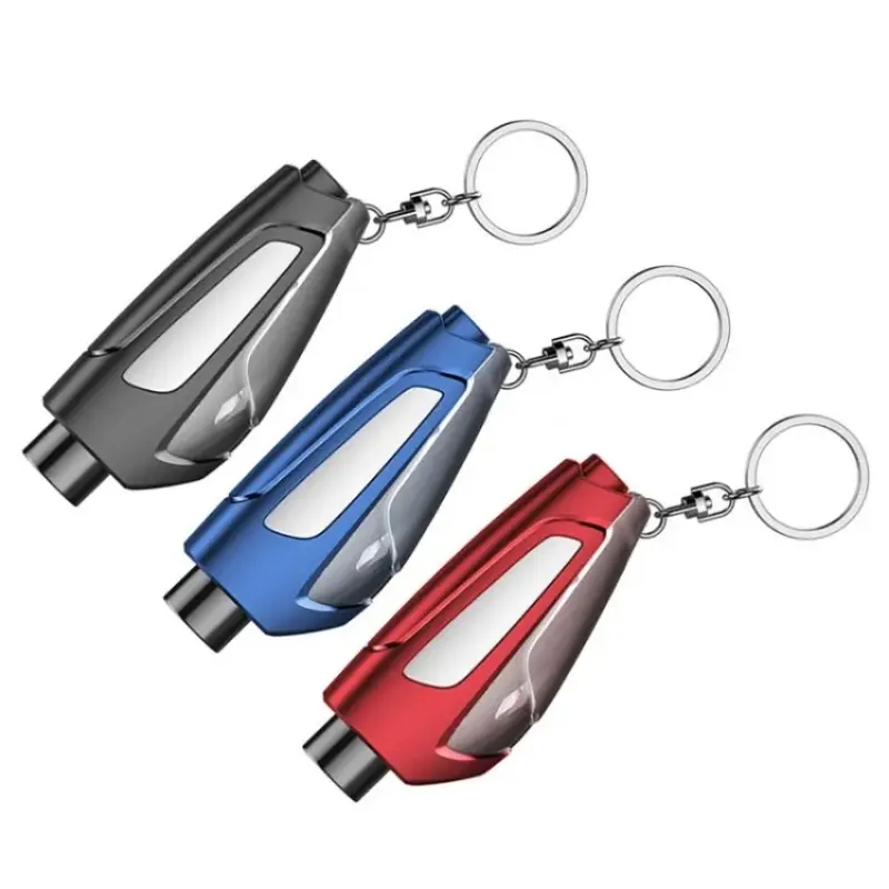 Dual-Use Car Escape Tool Keychain - 2-in-1 Glass Breaker & Seatbelt Cutter, 52g Lightweight Child-Safe 85×20×35mm Compact Emergency Aid Device for Road Trip Car Emergencies, Daily Commuters