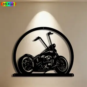 1pc Motorcycle Metal Wall Art,Motorcycle Statue Mural, Ideal Gift for New Year, Fathers Day, Motorcycle Enthusiasts, Rust-Resistant Metal Wall Decor Wall Sculptures, Perfect for Garage Wall & Garden Fence, Unique Motorcycle Themed Decor