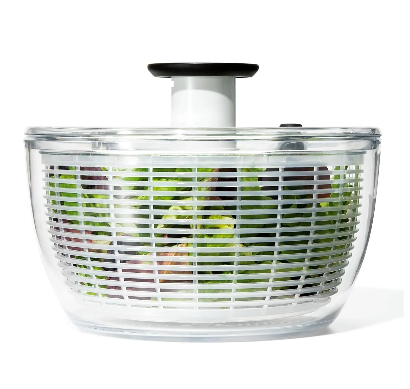 Salad Spinner Small Lettuce Spinner Kitchen Gadgets Vegetable Washer, High Efficiency for Home Kitchen Washing & Drying Leafy Vegetables, One-Handed Handle Easy Press 3.8 Qt White