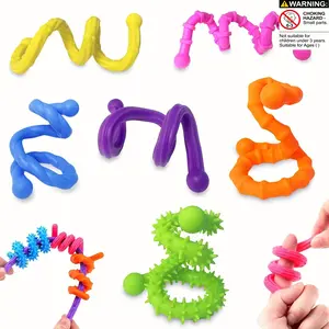 6pcs Finger Sensory Sticks Reversible Texture Toys, Sensory Stress Reliever, Multi-Color Touch Induction Set, Lightweight Quiet, Foldable Pocket Size, Perfect Gift, Sensory Bundle