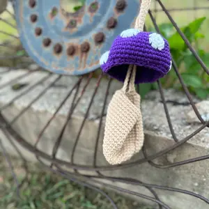 Hand-Crocheted Mushroom Bag, Washable and Affordable cartoonprint crossbodybag