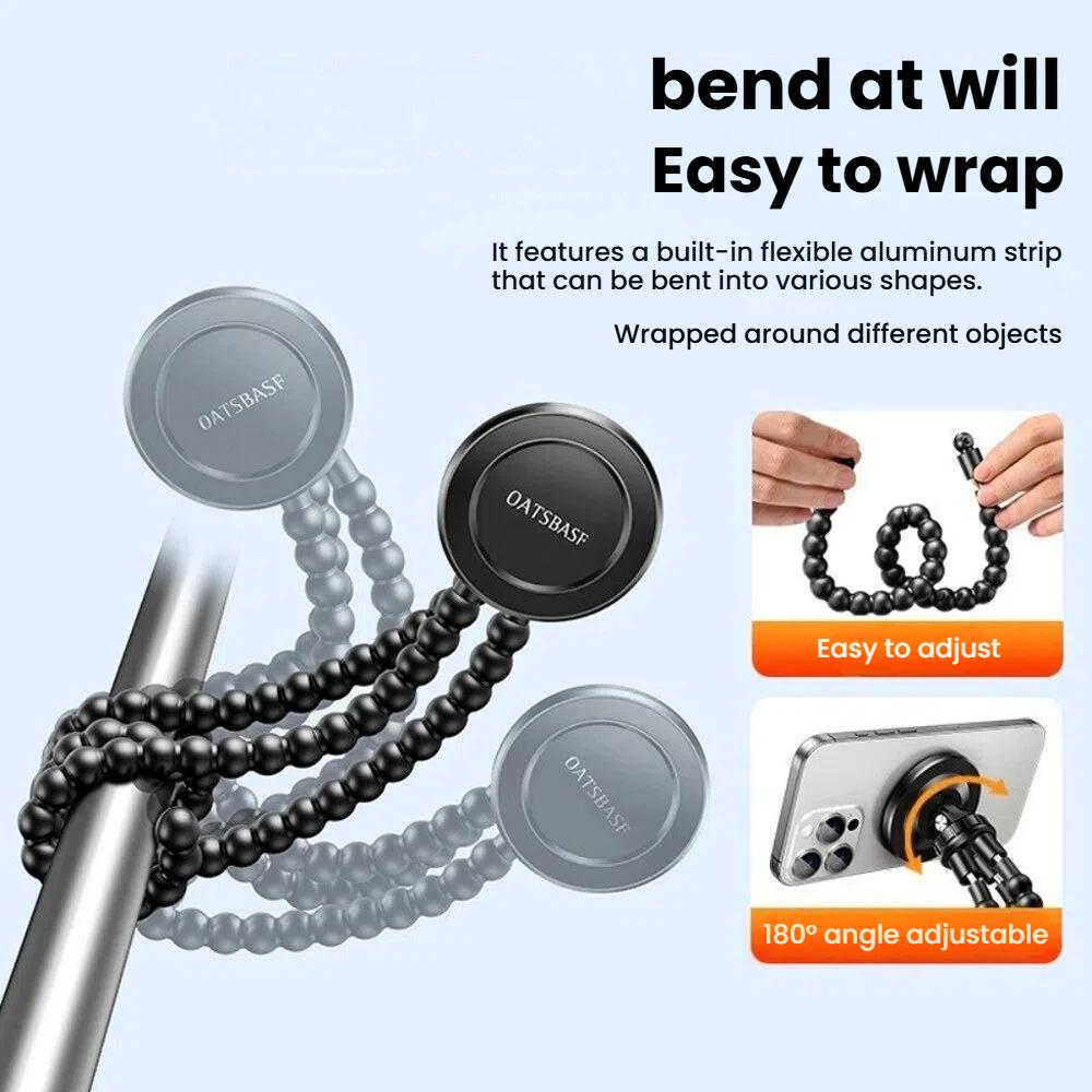 for Magsafe Flexible Magnetic Phone Tripod Mount Stand Holder Desk Bracket for Indoor Outdoor Video Recording Vlogging Selfie, Phone Tripod Universal for iPhone Samsung Galaxy Smartphone