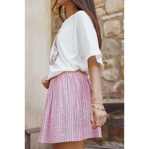 Domitia Mini Aline Skirt - Pink White Stripe