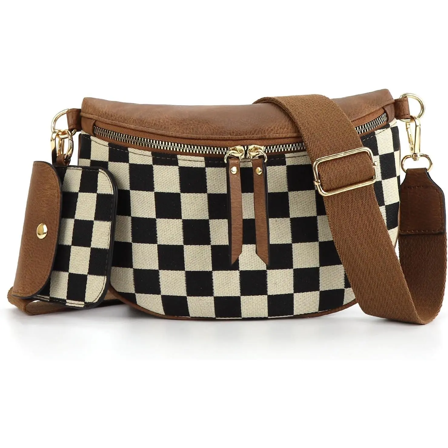Pack purse white or brown checkered Abundance – Bed|Stü main image 4
