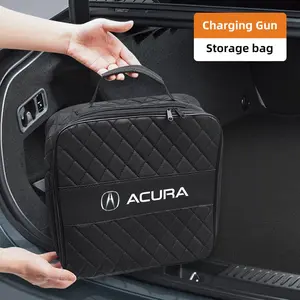 modelCar NEV Charging Gun Storage Bag EV Organizer Box Car Trunk Storage For Acura ADX RDX ZDX Integra NSX MDX TLX CDX ILX RLX TL RL