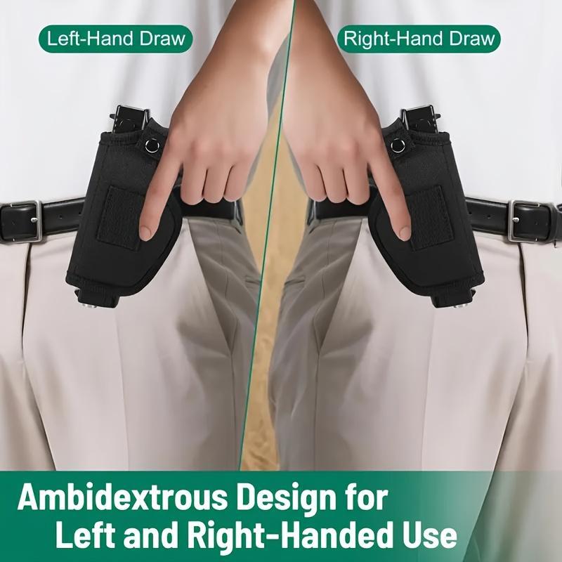 Multi-Functional Concealed Carry Holster Suitable for Left And Right Hand, Compact And Micro Firearms, Adjustable, Durable 1000D Nylon Material, Secure Snap Closure, Black