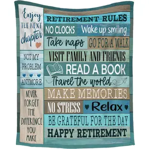 Retirement Gift for Woman - Christmas, Birthday, Happy Retirement Gifts for Women, Men, Goodbye, Farewell Gifts for Coworkers, Friends, Boss, Going Away Gifts - Blankets 60x80 in