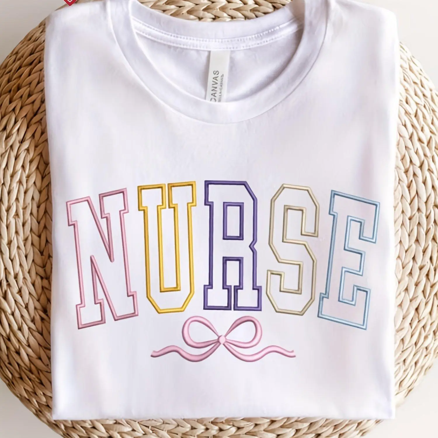 Graphic Crew Neck Sweatshirt for Registered Nurses, Soft 100% Cotton Casual Unisex Top, Breathable Fabric, Made in USA