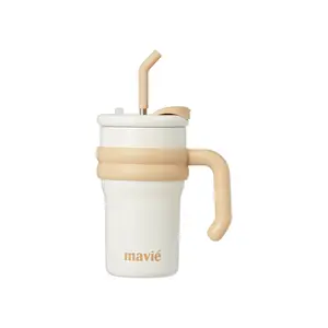 MAVIE Tumbler with Handle & Metal Straw + Silicone Tip - 17oz & 24oz