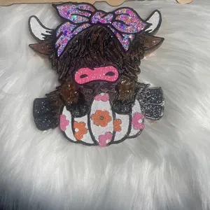 Highland cow with pumpkin and bow car freshie