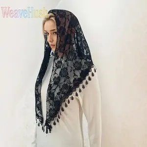 Hot Sale New Lace Triangle Scarf, Hollow Out Soft Silk Scarf, Elegant Bag Head Shawl, Fashion All-match Neck Wrap Women Casual Daily Party Styling
