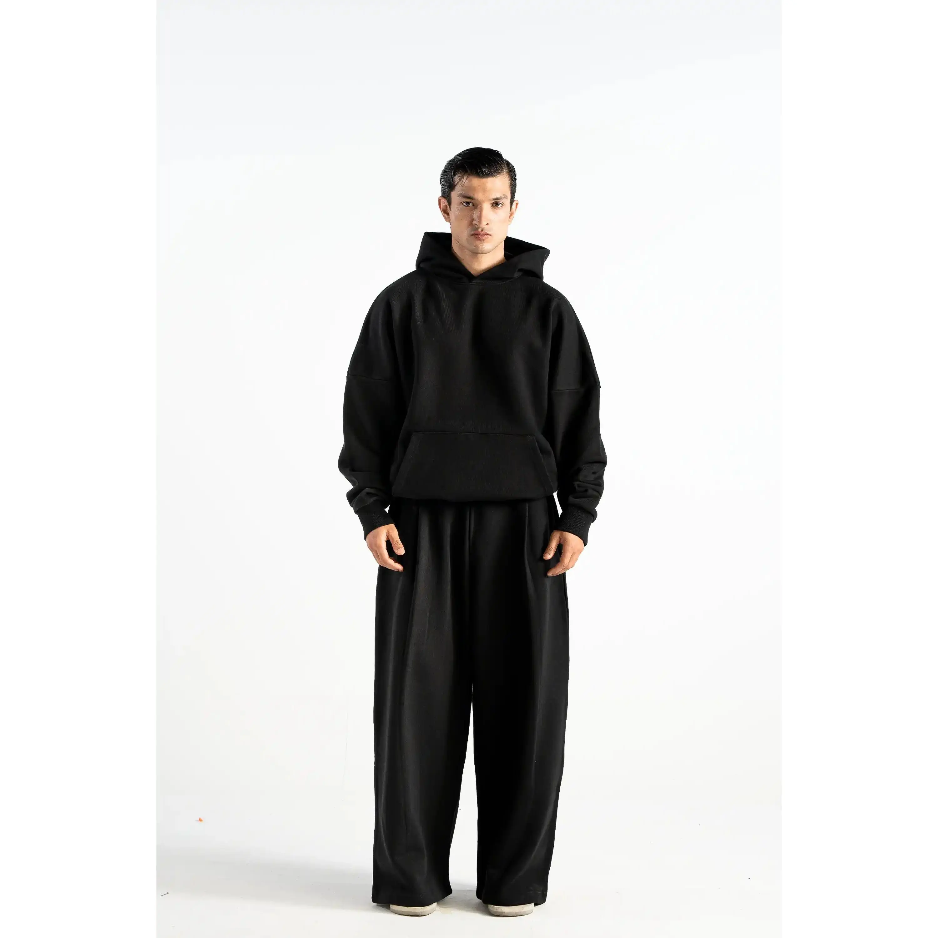 Y27 - Heavy Boxy Organic Hoodie — Midnight Black [520 GSM