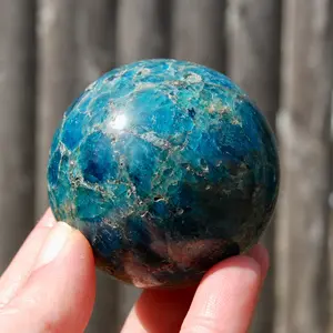 2.25in 310g Blue Apatite Crystal Sphere, Madagascar