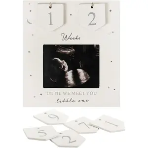 Sonogram Picture Frame | Countdown Weeks | Keepsake Baby Ultrasound Frame | Great Gift for Expecting Parents | Nursery Décor | Best Baby Announcement | Love at First Sight (6.5 x 6 Inches)