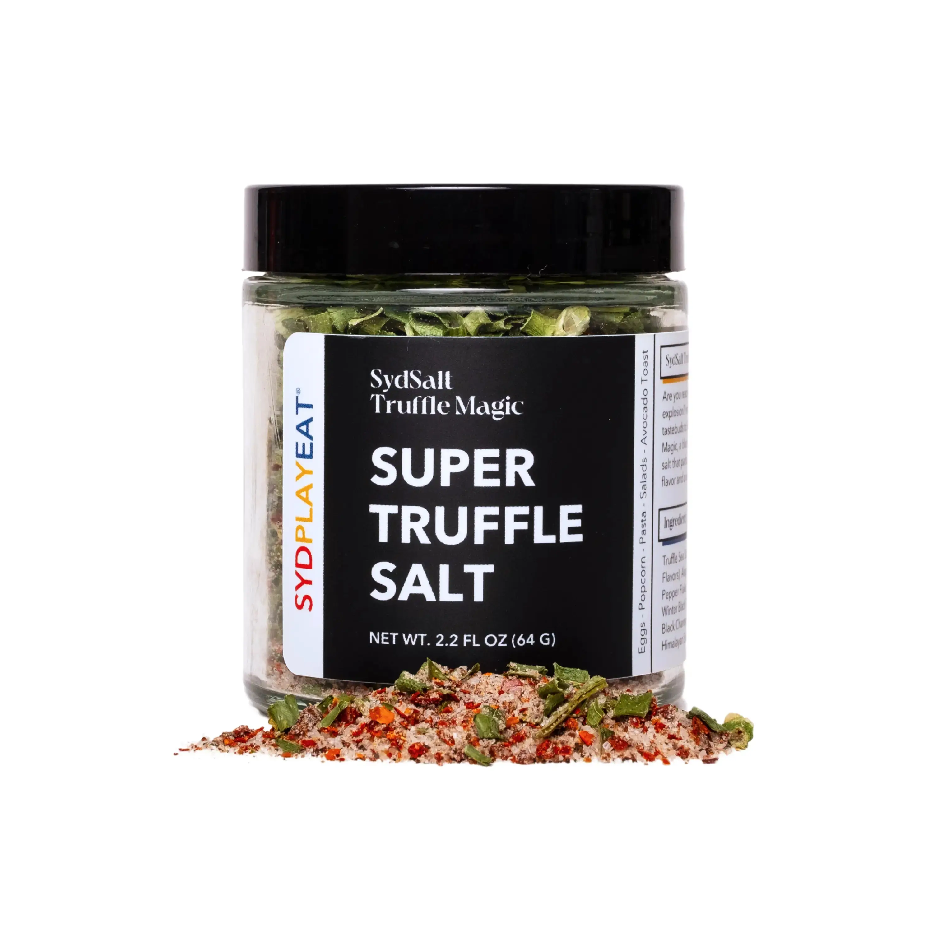 Super Truffle Salt | Gourmet Blend | Umami and Heat Flavor Booster | SydSalt Truffle Magic | 2.2 Oz