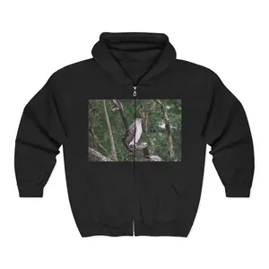 Osprey on Branch Zip Hoodie | Bird Photography Nature Hoodie