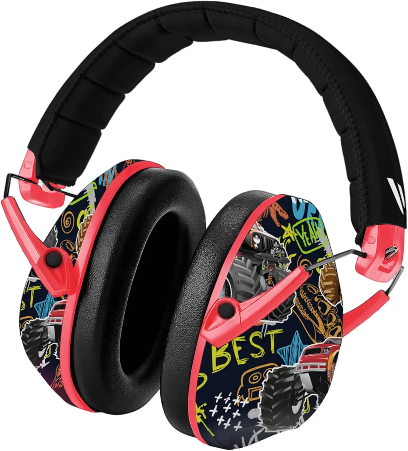 Vanderfields Kids Hearing Protection Ear Muffs 33dB - Broad Noise Cancelling Earmuffs for Children Age 3 to 12 - Adjustable Foldable Design for Concerts, Fireworks and Loud Events