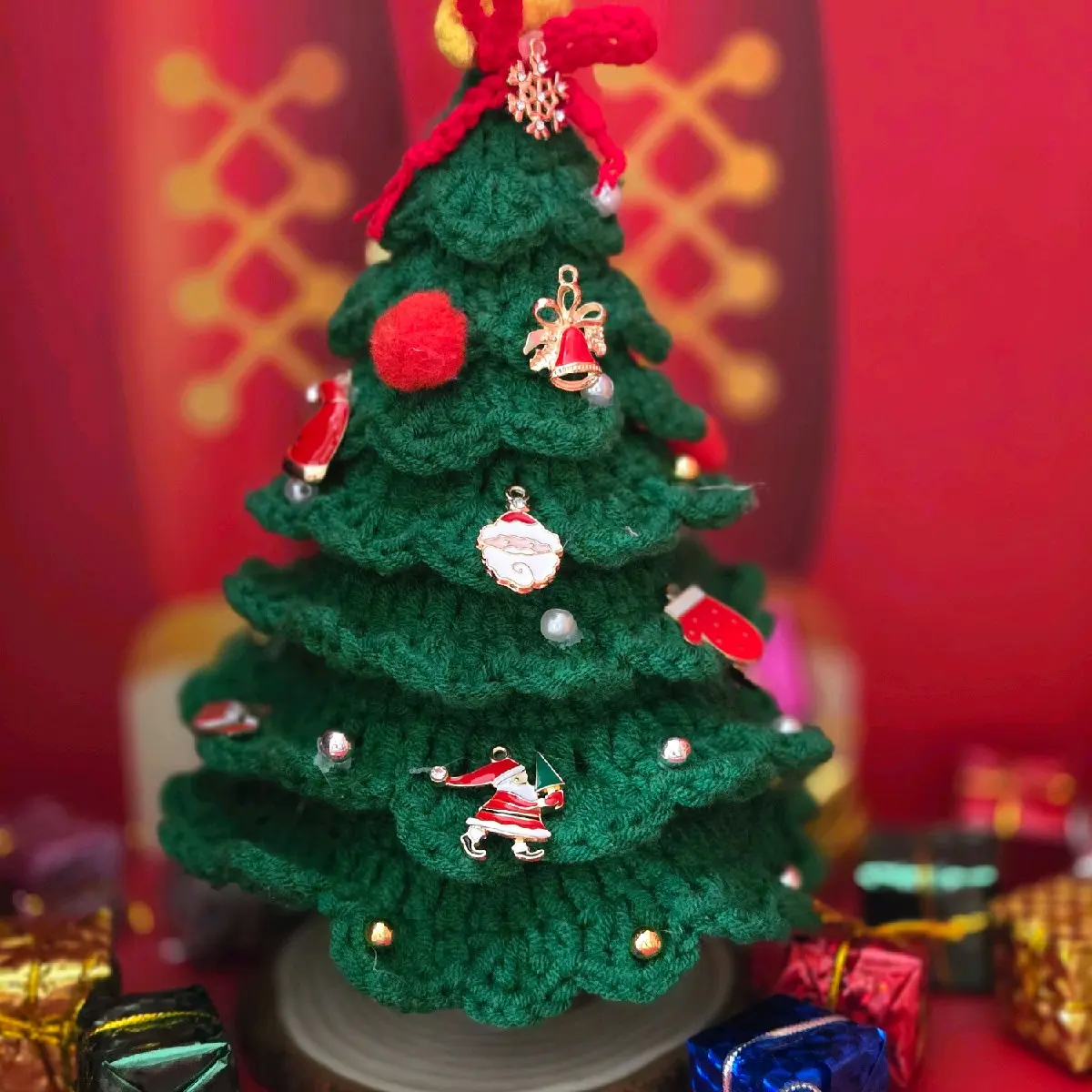 Knitting Christmas Tree - Handmade Festive Decoration