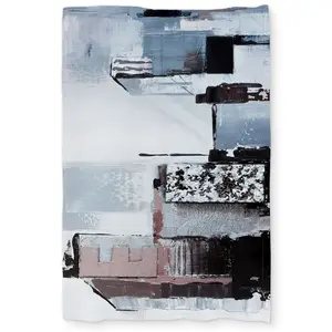 Begin Home Decor C1DCTXLWJ27P4L Abstract Building Shapes Gray Modern Twin Size Extra Long Duvet Cover - Home Decor