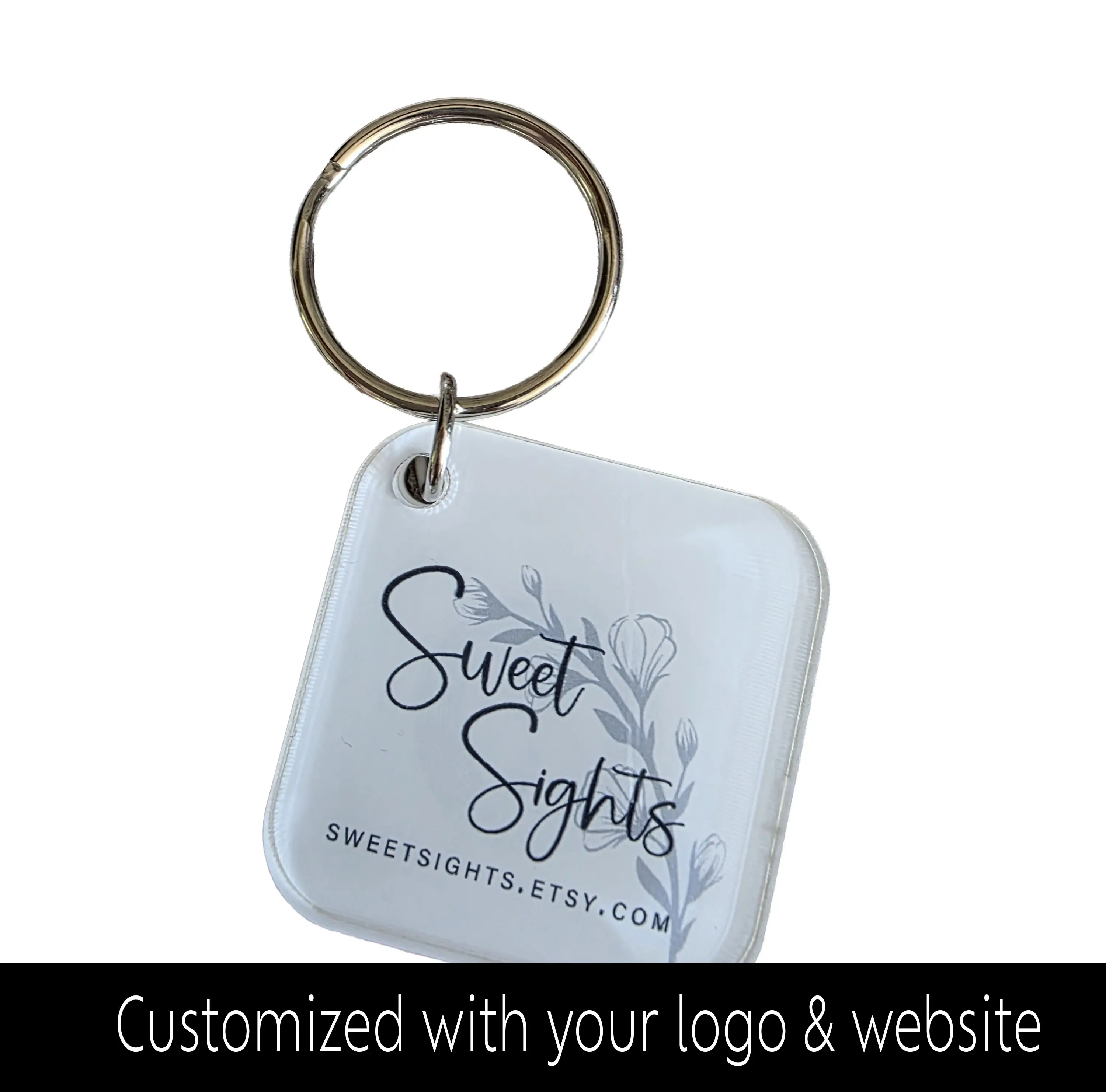 Custom NFC Keychain Digital Business Card Tag Tap to Share Contactless Info Personalized with Logo & Website