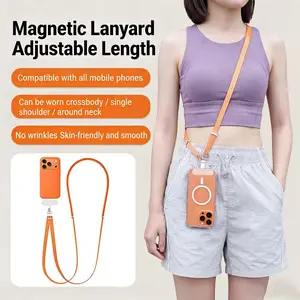 Strong magnetic cross-style strap, suitable for universal straps for Apple, Samsung and iPhone. The strap is fixed for easy carrying. For example, Apple 17th generation phones, Samsung Galaxy Watch series products.