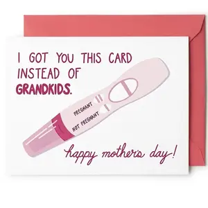 Funny Mother’s Day Card, No Grandkids Gag Card for Mom, Hilarious Greeting Card, Blank Inside, Cute Gift for Mom with Envelope